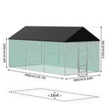 Outdoor Metal Chicken Coop Pen Cage with UV & Water Resistant Full Cover for Outside