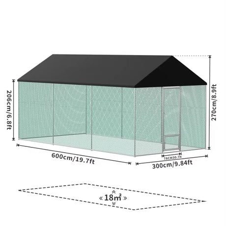 Outdoor Metal Chicken Coop Pen Cage with UV & Water Resistant Full Cover for Outside