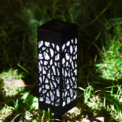 Pack of 4 Cool White Waterproof LED Garden Stake Sensor Ground Lights- Solar Powered