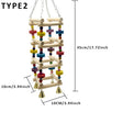 Parakeet Bird Toy: Wooden Swing &amp; Climbing Ladder with Bells