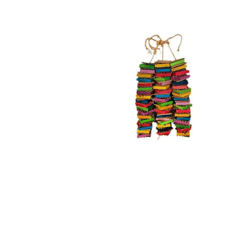 Parrot Gnawing Toy: Wooden Block & Cardboard Chew Toy for Large Birds
