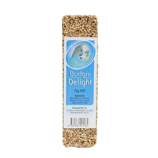 Passwell Budgie Delight Seed Treat Bar 75g: Seed Bar for Budgies