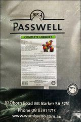 Passwell Complete Lorikeet 20kg: Nutritionally Balanced Wet or Dry Diet for Lorikeets & Lories