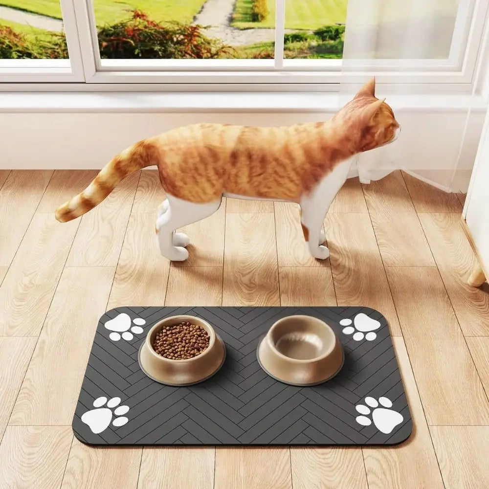 Waterproof, Quick-Dry Mat for Food &amp; Water Bowls