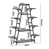 Plant Stand with 12 Shelves Bamboo Frame Black