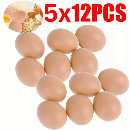 Plastic Dummy Chicken and Bird Eggs 5x12 Pieces Unbranded