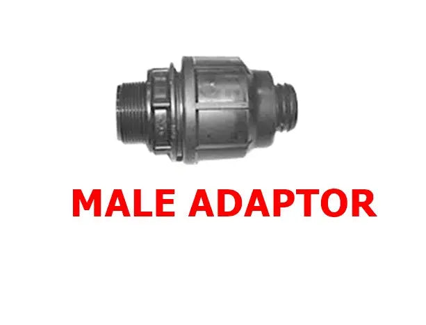 Poly Compression Male Adaptor Fitting – PE Pipe to Male Thread Connector (Various Sizes) Bonnyrigg Produce & Garden Supplies