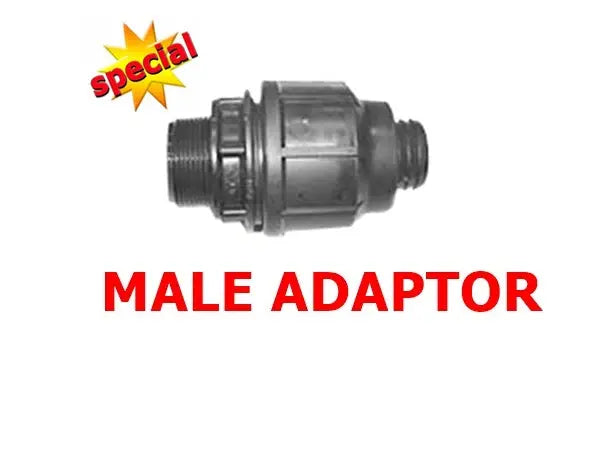 Poly Compression Male Adaptor Fitting – PE Pipe to Male Thread Connector (Various Sizes) Bonnyrigg Produce & Garden Supplies