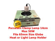 Porcelain Clamp Lamp 14cm | Max 50W | Fits 65mm Size Globe | Heat or Light Lamp Holder Bonnyrigg Produce & Garden Supplies