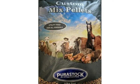 Purastock Custom Mix Pellets 20kg: All-Natural Utility Stockfeed for a Wide Range of Animals