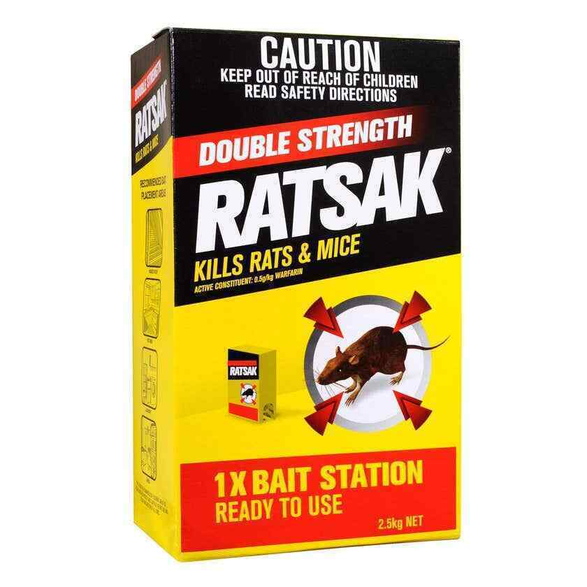 RATSAK Double Strength Bait Station 2.5kg – Ready-to-Use Rat & Mouse Bait
