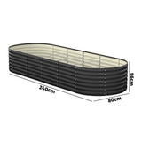 Raised Garden Bed Galvanized Steel 2pcs: Oval Metal Planter Beds for Veggies, Herbs and Flowers