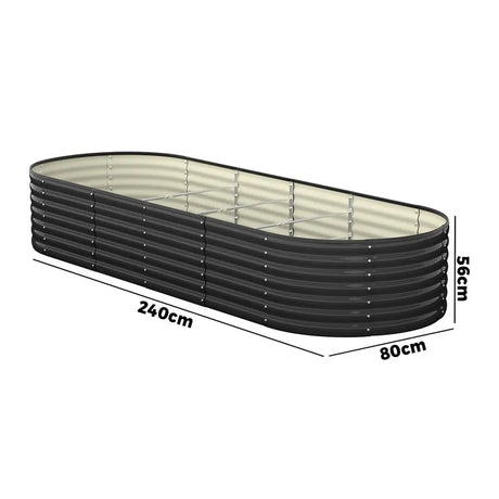 Raised Garden Bed Galvanized Steel 2pcs: Oval Metal Planter Beds for Veggies, Herbs and Flowers