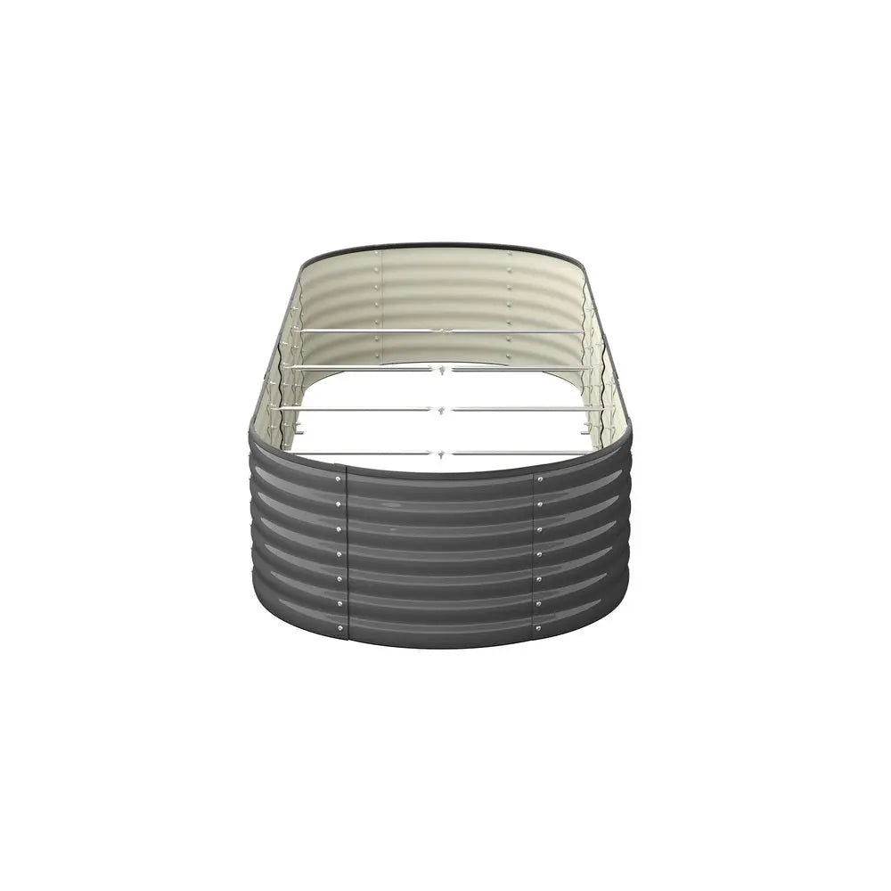 Raised Garden Bed Galvanized Steel 2pcs: Oval Metal Planter Beds for Veggies, Herbs and Flowers