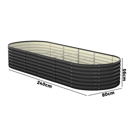 Raised Garden Bed Oval Galvanized Steel