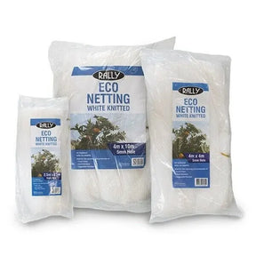 Rally Eco Netting White Knitted 4m x 10m: Wildlife-Safe Bird Netting