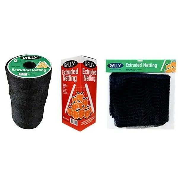 Rally Extruded Anti-Bird Plastic Netting- 5m x 5m Black 30GSM Mesh 15 x 15mm