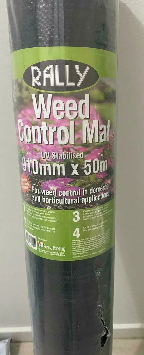  Rally Weed Control Mat 910mm x 50m UV Stabilised Weed Barrier Fabric
