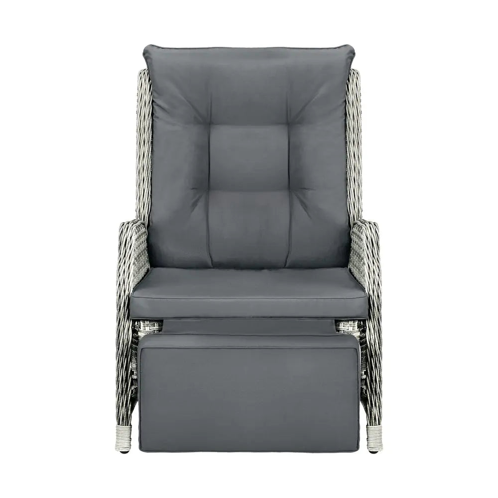 Recliner Chair with Adjustable Footrest Grey