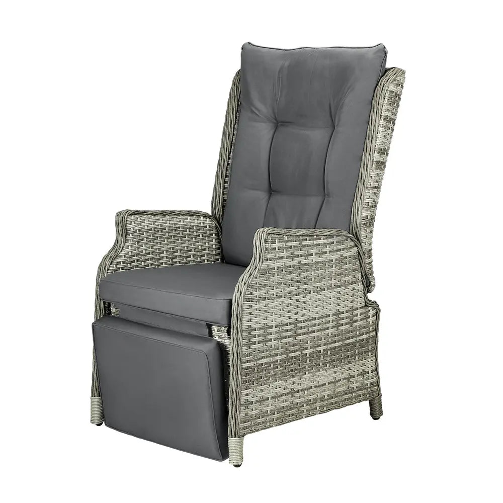 Recliner Chair with Adjustable Footrest Grey