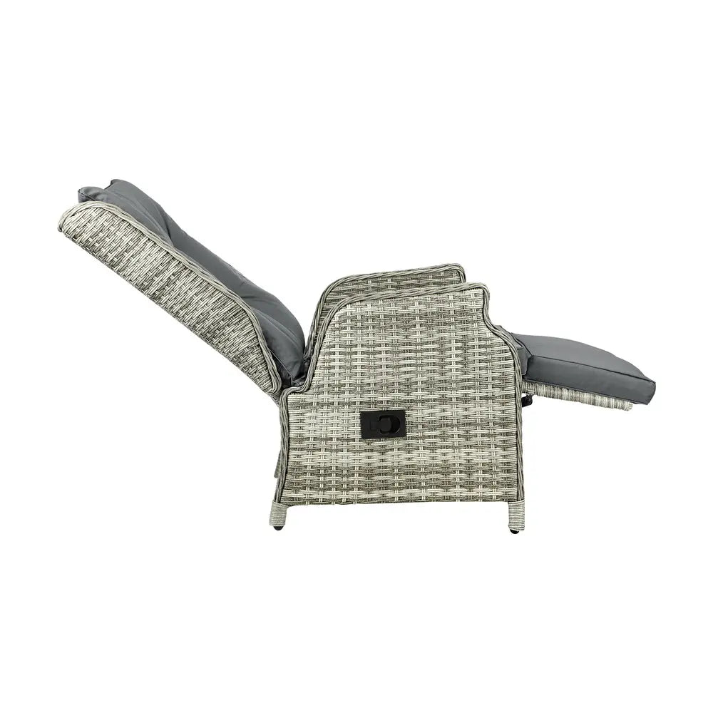 Recliner Chair with Adjustable Footrest Grey