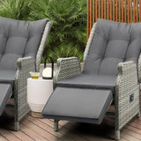 Recliner Chair with Adjustable Footrest Grey