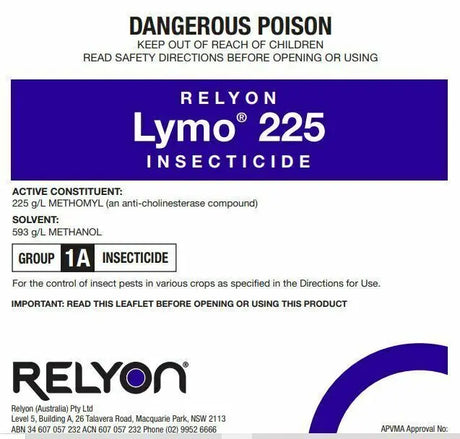 Relyon Lymo 225 Insecticide 20L: Methomyl Crop Insecticide for Broad-Spectrum Pest Control&nbsp;