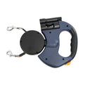 Retractable Dual Dog Leash with LED Light and Independent Braking