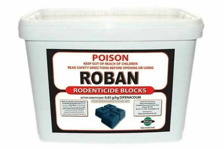 Roban Rodenticide Blocks 1kg – Difenacoum Rat Poison, Safer Around Pets
