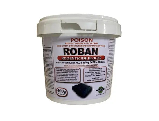 Roban Rodenticide Blocks 240g – Pet-Safer Difenacoum Rat & Mouse Bait
