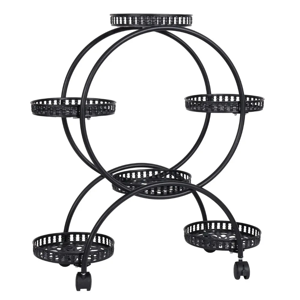 Rooling Produce Racks Rolling Metal Plant Stand Rack Flower Pot Shelf Holder with Wheels ...