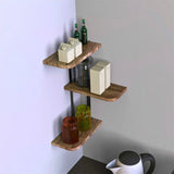 Rustic Industrial Wood Shelf Wall Mount Corner Rack