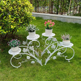  Set of 2 Metal Round Plant Stands | 4 Tier Pot Holder