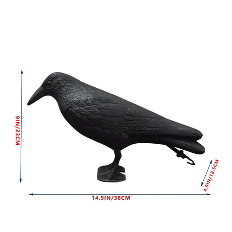 Simulation Black Crow Decoy: Realistic Bird Repellent for Gardens and Balconies