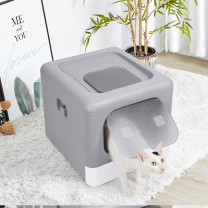 Sleek and Functional Cat Litter Box-Detachable Design