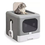 Sleek and Functional Cat Litter Box-Detachable Design