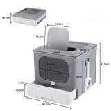 Sleek and Functional Cat Litter Box-Detachable Design