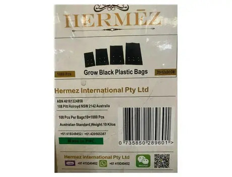Small Hermez Grow Black Plastic Planter Bags 20+12 X 24 CM 100 Bags

