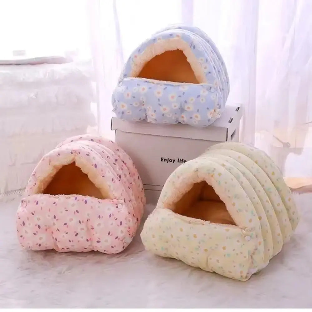 Soft Cat Bed Cushion | Coral Fleece Sleeping Bag Cat Bed
