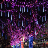 Solar LED Meteor Shower Rain Lights Holiday String Lights Waterproof Garden Light