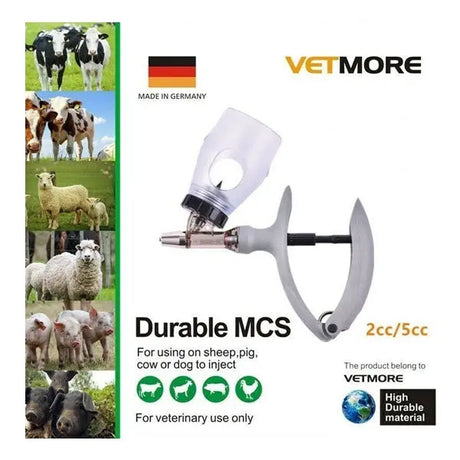 Vetmore Durable MCS Adjustable Metal Syringe 2cc/5cc