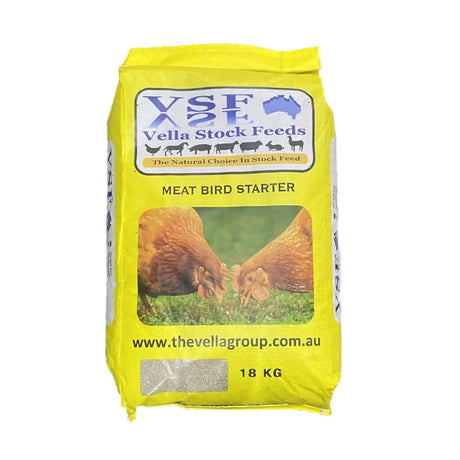 Vella Meat Bird Starter Crumble 18kg: Complete Starter Feed for Broilers and Table Birds