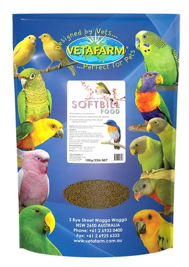 Vetafarm Softbill Food 10kg: Complete Diet for Soft-Billed Birds
