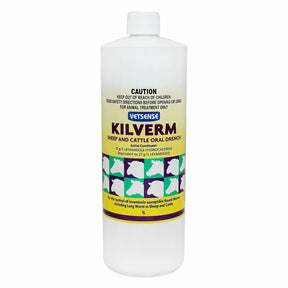 Vetsense Kilverm 1L Sheep &amp; Cattle Oral Drench: Levamisole Wormer for Roundworm and Lungworm