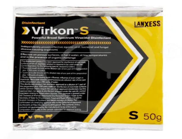 Virkon S 50g – Broad-Spectrum Virucidal Disinfectant Sachet (Biosecurity)
