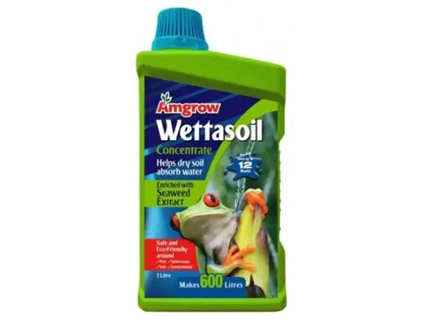 Amgrow Wettasoil with Seaweed Concentrate 1L – Soil Wetter for Lawns & Gardens
