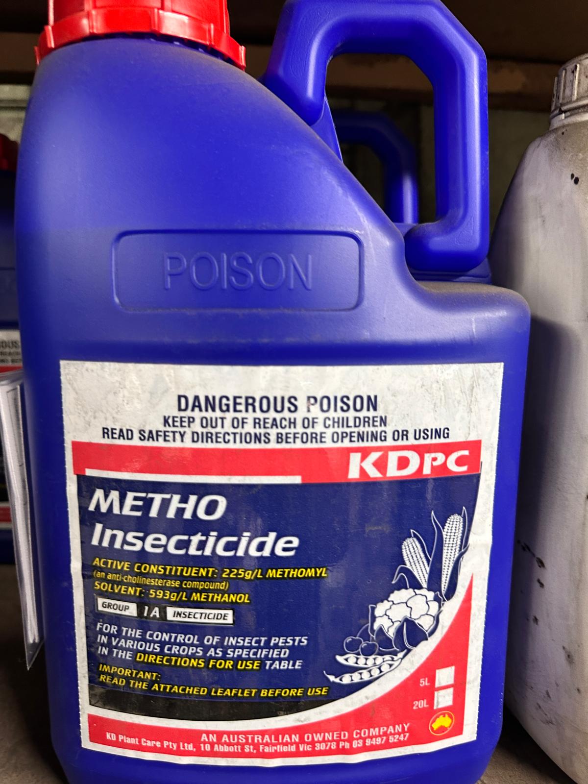 KDPC Metho Insecticide 5L ( 225g/L METHOMYL ) Old Lannet – Powerful Broad Spectrum Insect Killer for Garden, Farm & Household Pest Control