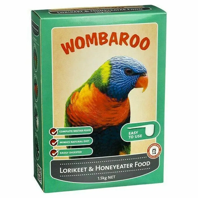 Wombaroo Lorikeet & Honeyeater Food 1.5kg – Complete Nectar Diet for Nectar-Eating Birds