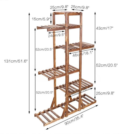 Wood Plant Display Shelf Stand Flower Pot Storage Rack Holder
