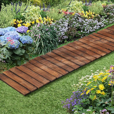 Wooden Garden Pathway Roll-Out Walkway 8FT Straight